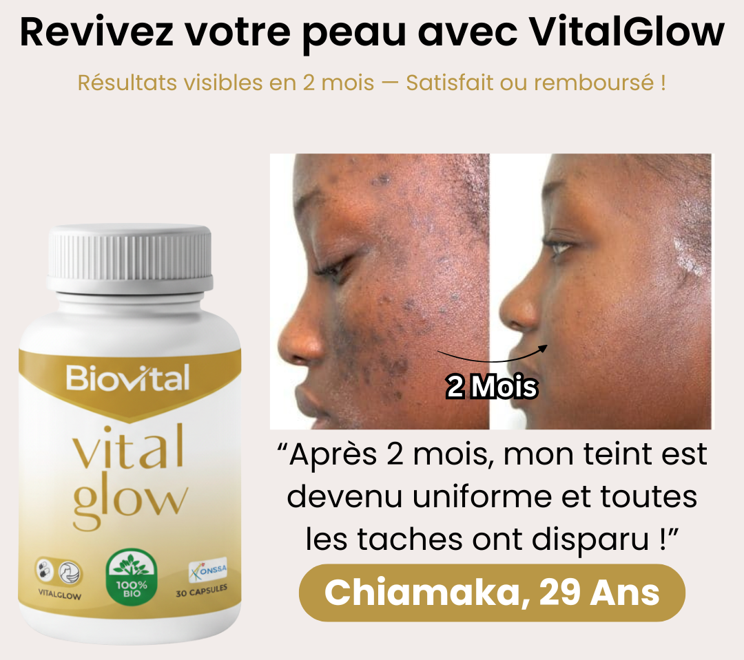 VitalGlow™ : Votre secret pour une peau lumineuse et uniforme.